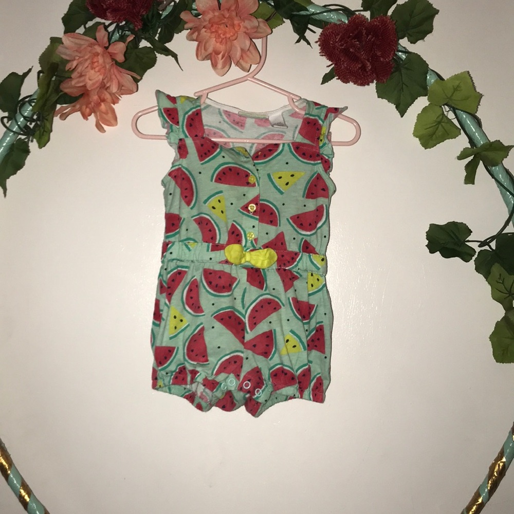 Watermelon jumpsuit.